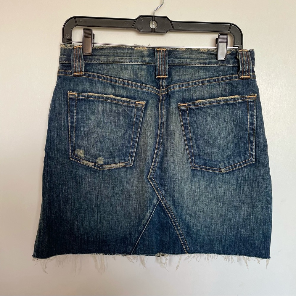J. Crew Distressed Denim Mini Skirt - Size 28 - Picture 3 of 8